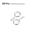 thumbnail image 3 of 300 Pack Small Screw Eye Hooks Mini Eyelets Screws, 6.5x13x1.2mm, Silver Tone, 3 of 5