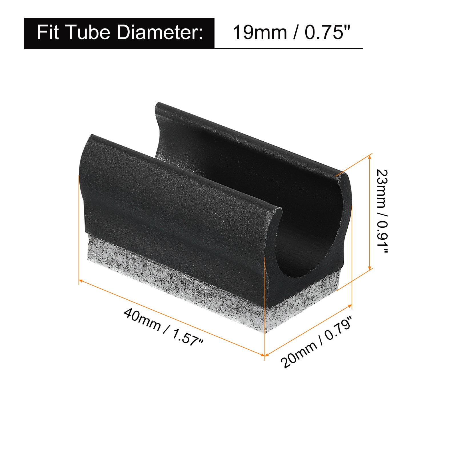 Uxcell 30 Pack Chair Legs Tips Caps with Felt Pads Fit 19mm Tube Legs, Black, Gray Pad