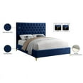 thumbnail image 5 of Meridian Furniture Cruz Solid Wood Tufted Velvet Full Bed in Navy, 5 of 6