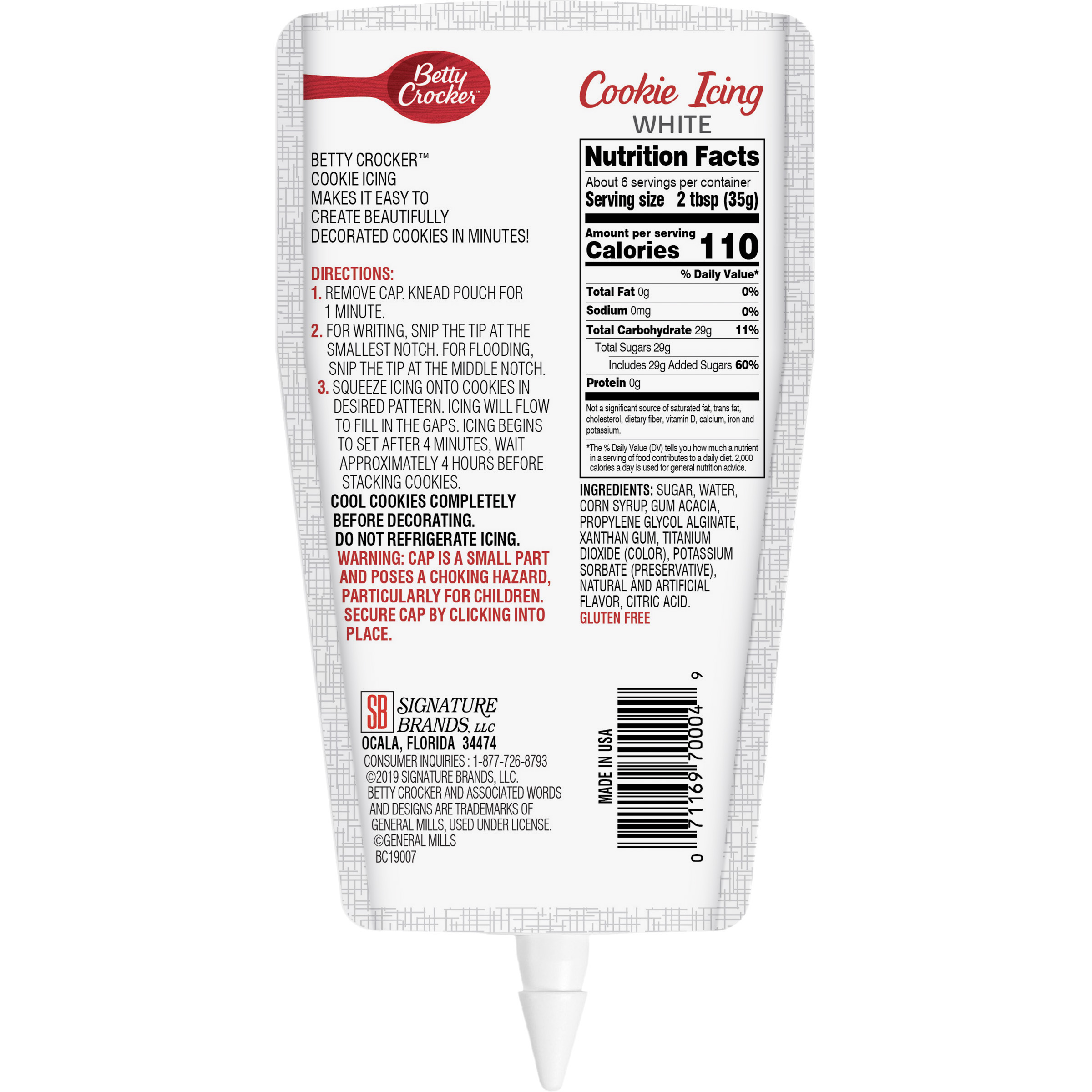 Betty Crocker White Cookie Decorating Icing, Vanilla Flavor, 7 Ounce Pouch - image 2 of 6