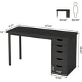 thumbnail image 5 of Modern Simple Computer Desk, 47 Inches PC Desk with 5 Reversible Drawers, 5 of 6
