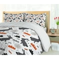 thumbnail image 5 of Ambesonne Cartoon Duvet Cover Set, Bunnies in Forest Doodle, 2-Calking, Burnt Orange Grey and White, 5 of 7