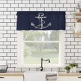thumbnail image 2 of Rdsfhsp Nautical Valances for Windows White Anchor Navy Blue Kitchen Valances Rod Pocket Curtain Washable Small Window Treatment for Bathroom/Living Room/Bedroom/Home Decor 54x18 Inch, 2 of 5