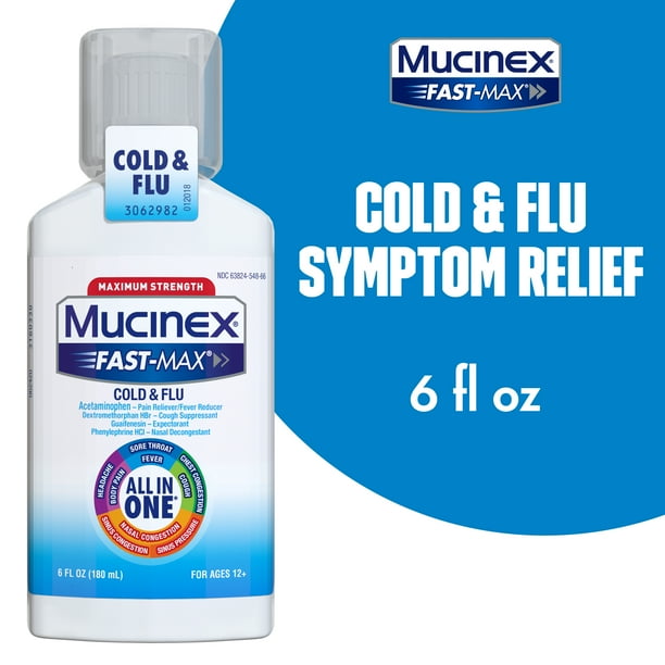 Mucinex FastMax Cold & Flu AllinOne Maximum Strength Liquid, 6 fl