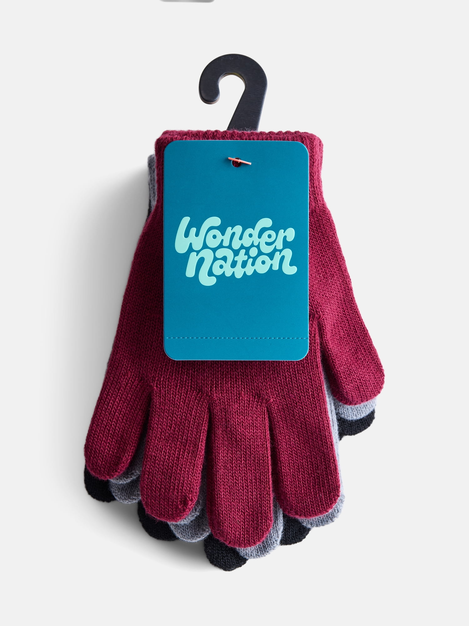 Wonder Nation Boys Knit Gloves, 3 Pack