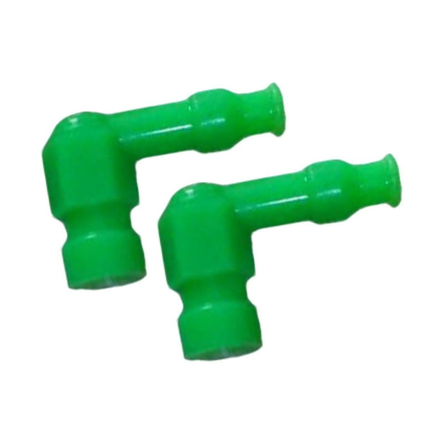 2 tapas de bujía de motocicleta de silicona de ángulo de 90 degree, modificadas para bricolaje, de alto rendimiento Verde