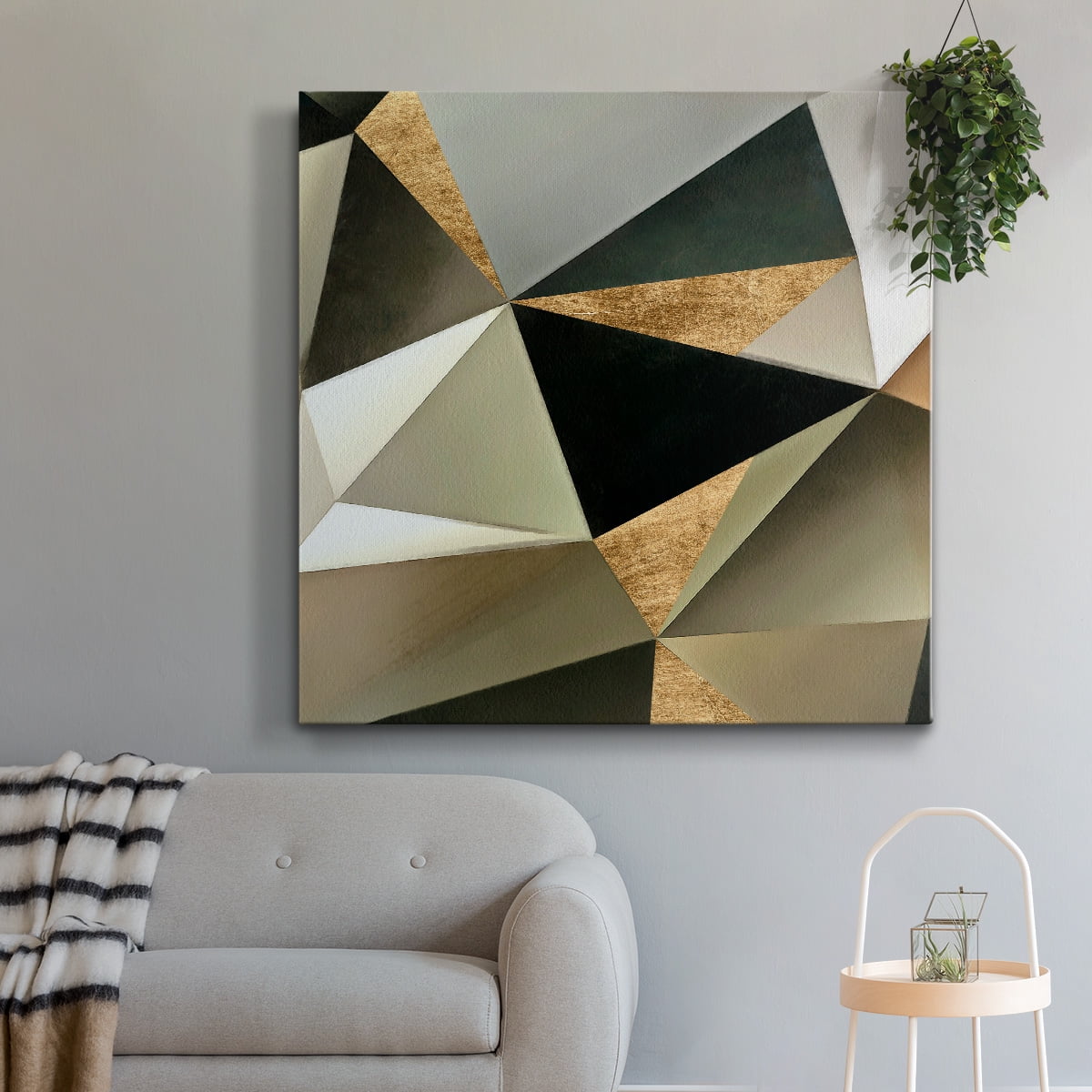 Wexford Home Gold Polygon Wall II-Premium Gallery Wrapped Canvas, 10" x 10" - Ready to Hang