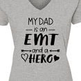 thumbnail image 4 of Inktastic My Dad is an EMT and a Hero Women's V-Neck T-Shirt, 4 of 5