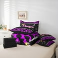 thumbnail image 6 of Castle Fairy Teens Queen Crown Twin Bedding Sets 7-Piece,Bling Butterflies Cheetah Print Bedding Comforter Set Microfiber,Black Purple Breathable Sheet Sets,Breathable Home Decor,Reversible, 6 of 8