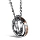 thumbnail image 3 of Colgante de pareja con doble anillo, collar sencillo de acero de titanio para pareja, 3 of 3