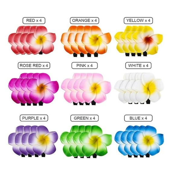 36 Pcs Hawaiian Flower hair Hairpin - Bright Artificial Foam Flower Decoration, Suitable for Weddings, Beach Parties, Birthdays and Tropical Themed Events