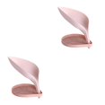 thumbnail image 3 of ziyahi Portable Soap Rack Leaf Shape Soap Cleaning Sponge Holder Drain Box Soap Drying Stand Rack with Suction Cups Soap Storage Box pink 2Set, 3 of 6