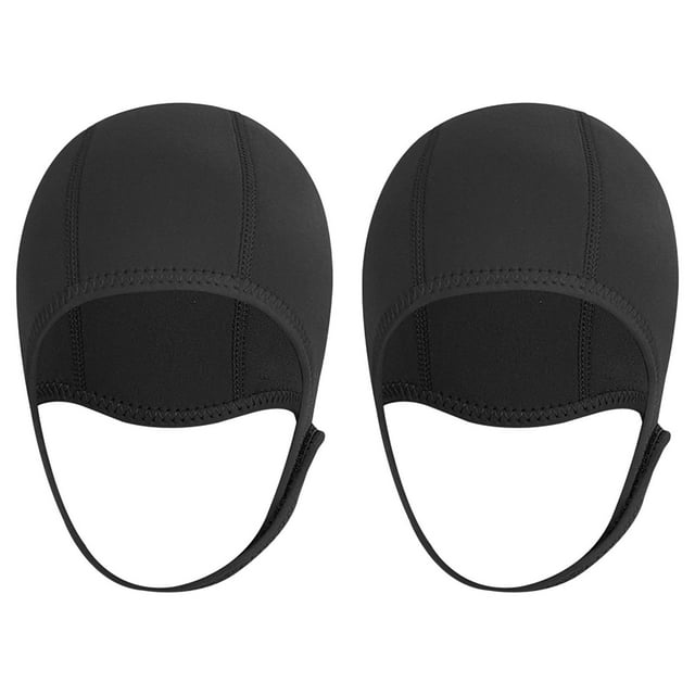 2x de neopreno de buceo grueso de 2,5mm con capucha, gorro de natación de invierno para hombres y mujeres, gorro de surf elástico, protección pa