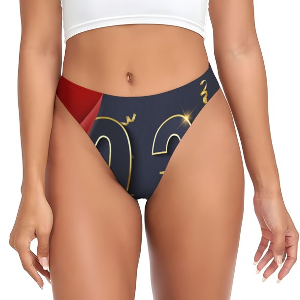 Fotbe 2025 New Year 2 Tanga Sin Costuras para Mujer con Estampado – Panties Invisibles, Transpirables y Cómodos para Uso Diario-4X-Large
