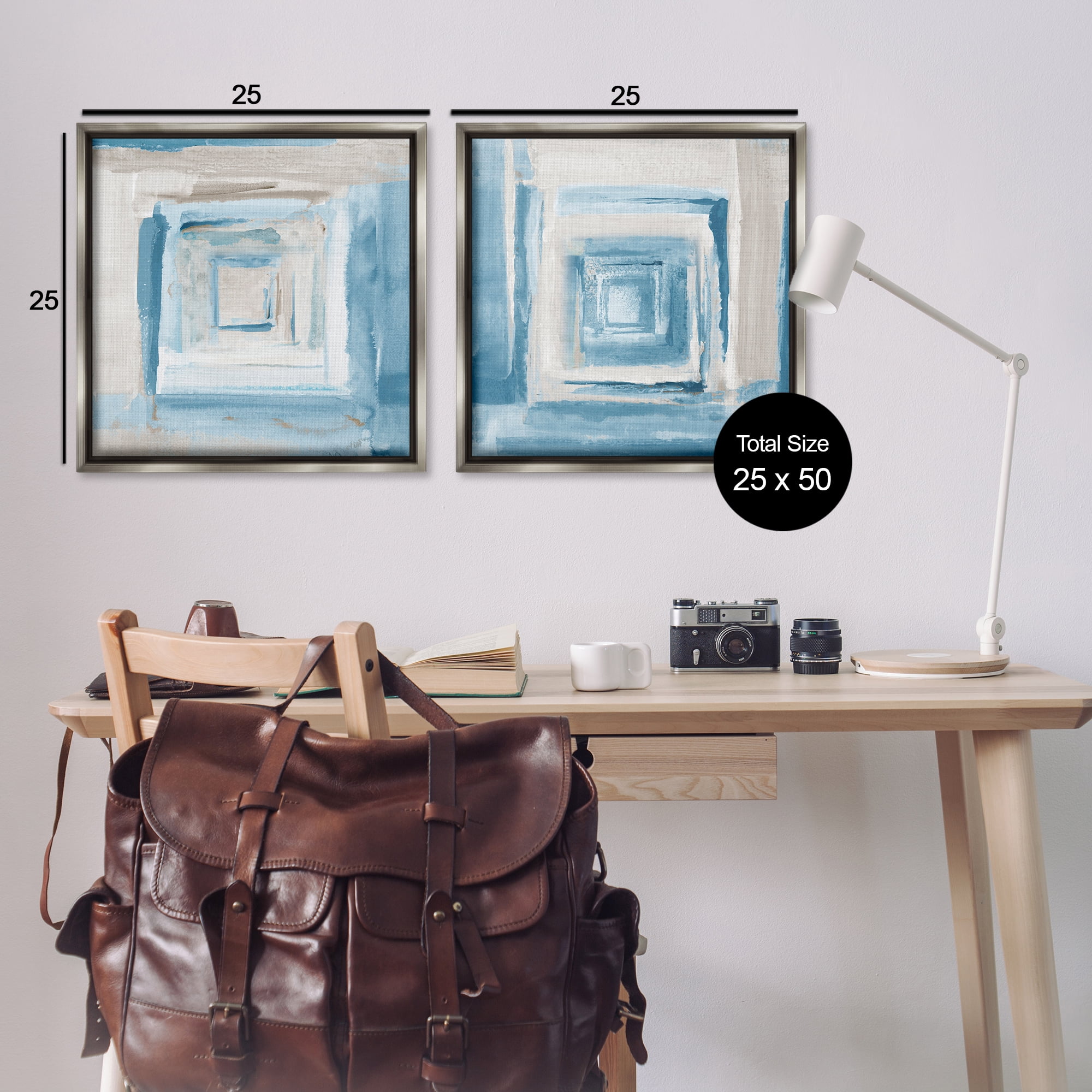 Stupell Industries Brand New Day Abstractions Abstract Painting Gray Floater Framed Canvas Art Print Wall Art, 25 x 25, Set of 2