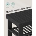 thumbnail image 5 of SONGMICS Shoe Rack Bench, 3 Tier Bamboo Shoe Storage Organizer, Entryway Bench, for Living Room, Bathroom, Bedroom, 11.3 x 35.2 x 20.5 Inches, Ink Black, 5 of 7