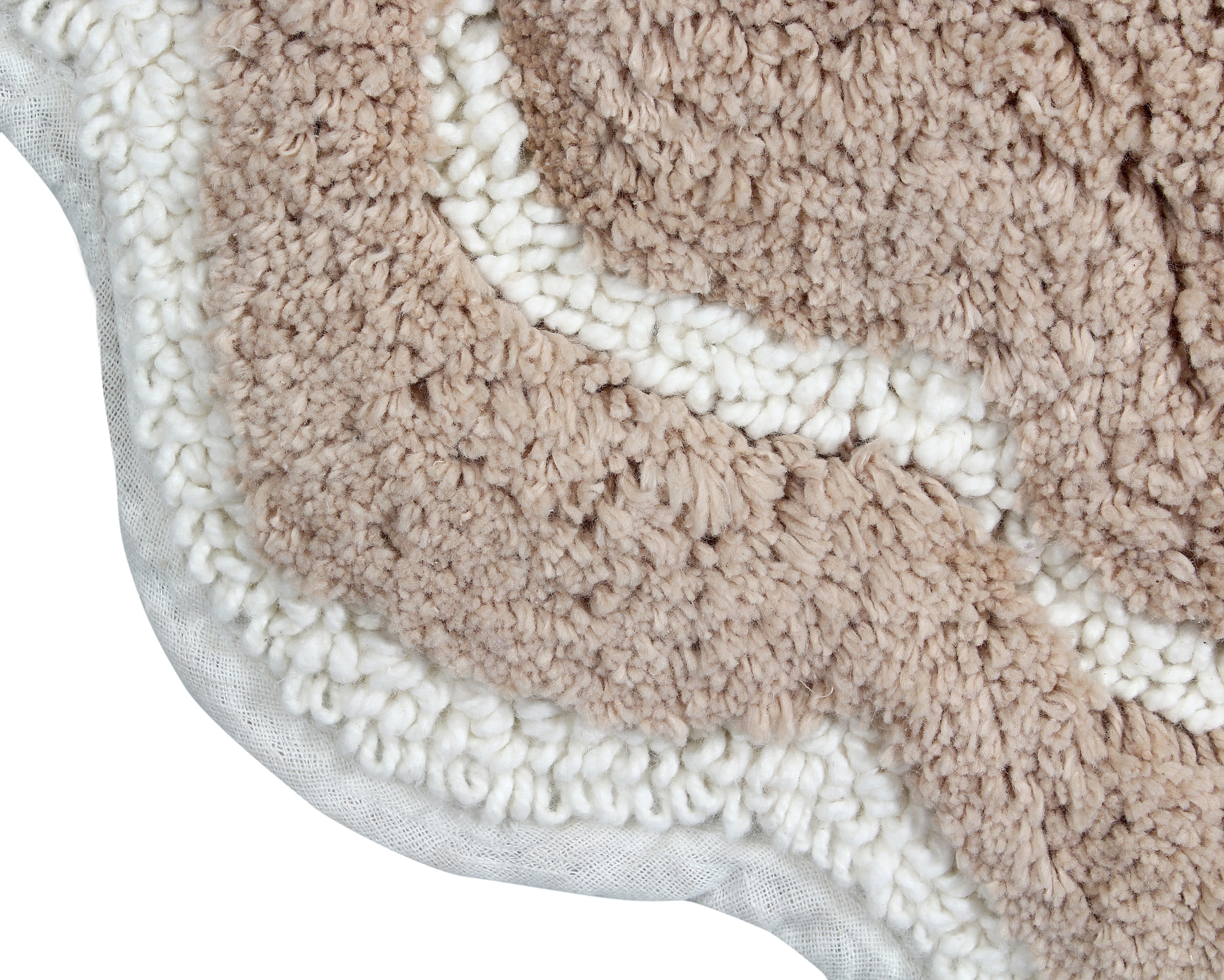 Home Weavers Allure Collection 100% Cotton Non-Slip Bathroom Rug Set Machine Washable Bathroom Rug-17"x24", Bath Rug- 21"x34", U Shaped Contour- 20"x20", Linen Color 3 Piece Bath Rug set