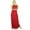 Red, variant on Bimba Women Rayon Long Maxi Dress Gown With Block Print & Side Slit