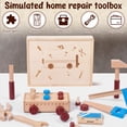 thumbnail image 2 of El juego de herramientas de madera para niños Wekvgz incluye una sierra para madera, un martillo para madera y otras herramientas. Juego de herramientas de madera portátil para niños. Juego de, 2 of 8