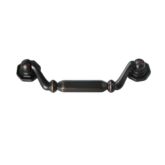 Utopia Alley 5pcs Suffolk Pull Handle - Decorative Cabinet Drop Pull Handles- Vintage Cabinet Hardware with Hand Finished Oil Rubbed Bronze - Metal Drawer Pull Handle, 3.8" Center to Center
