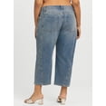thumbnail image 3 of Jessica Simpson Women's and Women's Plus Cherry Cropped Patchwork Barrel Jeans, 25" Inseam, Sizes 2-24W, 3 of 7