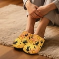 thumbnail image 5 of POLERO Halloween Closed Toe House Slippers for Woman Men Black Cat Pumpkin Print Soft Cotton Indoor Slippers Comfortable Slip On Bedroom Shoes, Size 4.5-5.5, 5 of 7