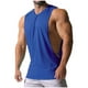 thumbnail image 2 of pstuiky Camiseta sin mangas para hombre, Chaleco deportivo informal sin mangas para hombre, de color liso, para verano, para hacer ejercicio, correr y entrenar Chaleco de hombre l, 2 of 5