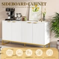 thumbnail image 5 of Fluted Sideboard Buffet Cabinet with Storage, Modern 4 Door Fluted Credenza Accent Cabinet Buffet Cabinet with Adjustable Shelves, Bar Cabinet Cupboard for Home & Kitchen Dining Room, 5 of 7