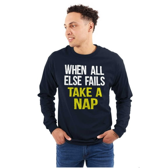 When All Else Fails Take a Nap Plus Size Long Sleeve Graphic Tee Shirt Brisco Brands 2X