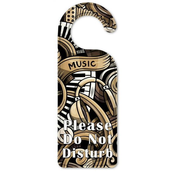 Do Not Disturb Door Knob Hanger Sign - Musical Background