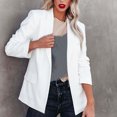 thumbnail image 3 of tklpehg Womens Blazers for Work Casual Lightweight Blazer Open Front Lapel Long Sleeve Work Office Blazer Jacket Fall Coat Long Sleeve Leisure Solid Color Overcoat Loose Outwear White XXXL, 3 of 7