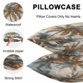 thumbnail image 5 of Throw Pillow Covers 18x18 Inch Set of 2, Navy Blue Brown Palm Tree Waterproof Outdoor Pillow Covers, Tropical Leaves Vintage Decorative Cushion Pillowcases for Couch, Sofa, Bed, Garden, Patio, 5 of 9