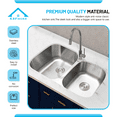 thumbnail image 6 of KBFmore Classic 32 inch 16 Gauge  60/40  Undermount Unequal Double Bowl Kitchen Sink, 6 of 11