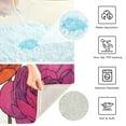 thumbnail image 3 of Yayeee Bath Rug for Bathroom Floor Non Slip Rectangle Fluffy Soft Absorbent Mat, 16"x24", Purple Hand Drawn Floral, 3 of 7