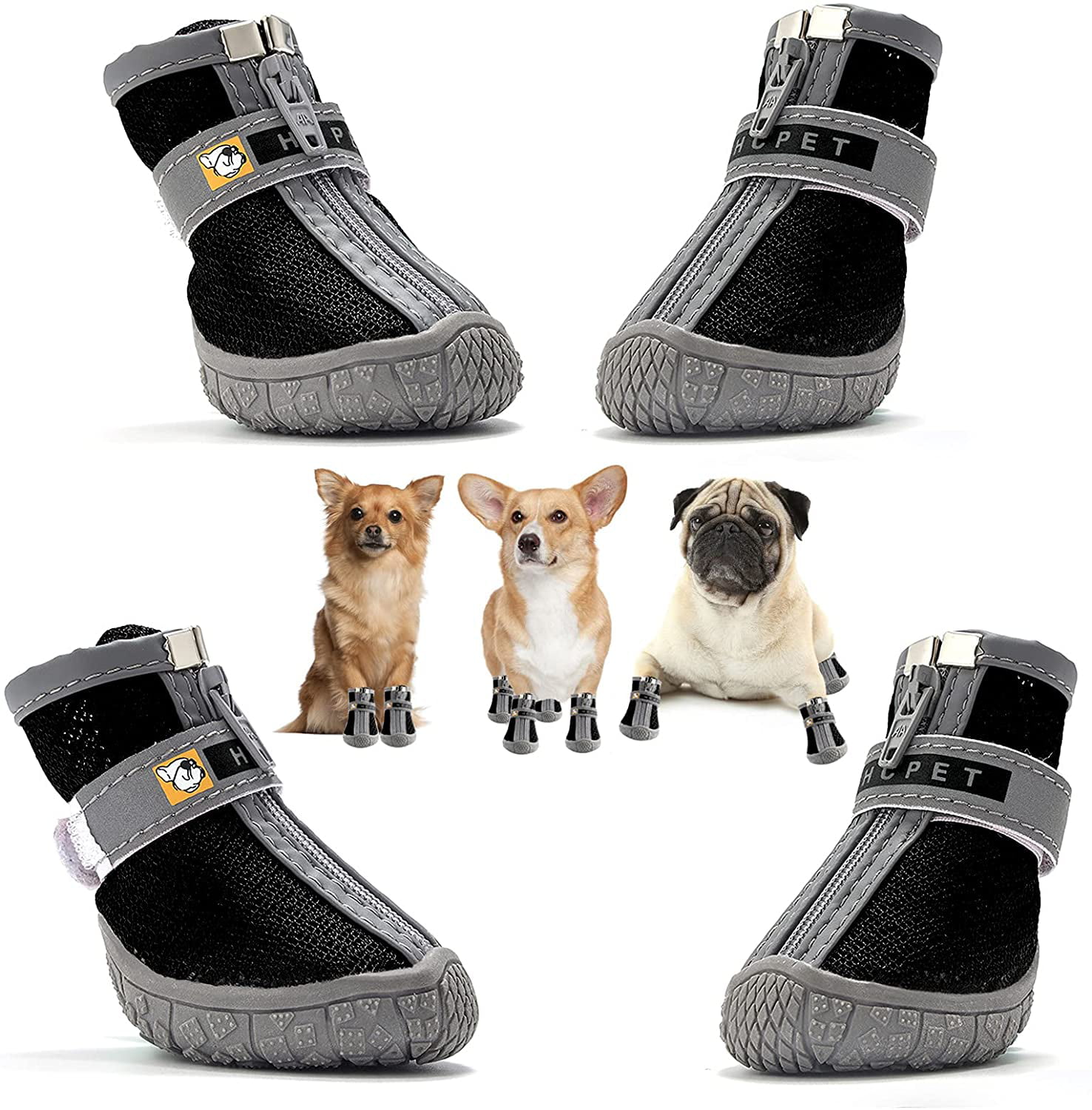 Dog Shoes for Hot Pavement Summer Boots for Small Large Dogs Breathable for Camping Extra Medium That Stay on 4 PCS 