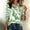 Light Green, variant on Women's Striped Lapel Long Sleeve Button Down Shirt – Chest Pocket Casual Loose Fit Office & Daily Wear Top Red，L