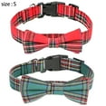 thumbnail image 2 of Laklulu Collar de perro navideño con lazo, collares de perro ajustables a cuadros navideños con collares de pajarita extraíbles, 2 of 5