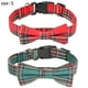 thumbnail image 2 of Laklulu Collar de perro navideño con lazo, collares de perro ajustables a cuadros navideños con collares de pajarita extraíbles, 2 of 5