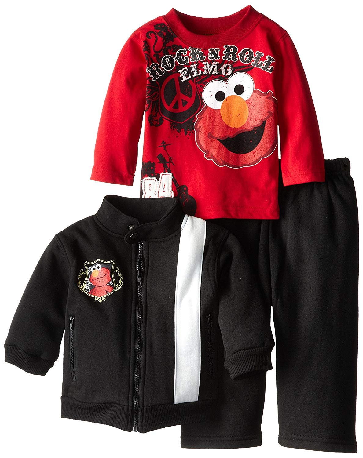 Sesame Street Baby Boys' Rock and Roll Elmo Set, Black, 12 Months