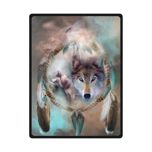CADecor Wolf Fleece Blanket Throw Blanket 58x80 inches