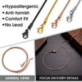 thumbnail image 6 of ChainsHouse 1.0mm Thin Rose Gold Plated Snake Chain Necklaces for Women Men Silver Lobster Claw 18"-30" Jewelry Gift, 6 of 10