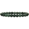 thumbnail image 1 of Bracelet Extensible Unisexe en Perles Rondes de 8 mm en Jade Vert Foncé Naturel, 1 of 4