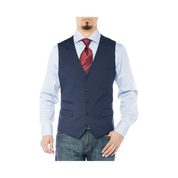 GN GIORGIO NAPOLI Men's Modern Fit Vest Dress Suits Waistcoat for Suit Tuxedo Navy Blue