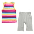thumbnail image 5 of Frnrwgo 2 Piece Girls Outfit Coloforful Striped Sleeveless Top and Cropped Pants Sets For Summer Size 1-12 Years, 5 of 5