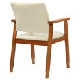 thumbnail image 5 of LSSBOUGHT Walnut Upholstered Dining Chairs Solid Wood Arm Chair Single - Tan Faux Leather-1-Piece, 5 of 5