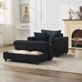 thumbnail image 5 of CQSXDA Modern Upholstered Sleeper Couch with Storage Ottoman and Pillows for Relaxing in Any Room, Black, 5 of 17