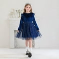 thumbnail image 7 of ANINEO Toddler Girls Tutu Dresses Long Sleeve Ruffle Fall Winter Holiday Star Sequin Tulle Dress 5-12Y, 7 of 7