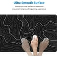 thumbnail image 4 of Abstract Topographic Map Black Mouse Pad Big Gaming Mouse Pad Mousepad Large Keyboard Mat with Non-Slip Rubber Base Stitched Edges Mouse Mat Desk Pad for Gaming and Office31.5 X 11.8, 4 of 5
