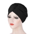 thumbnail image 3 of Women Fashion Solid Lightweight India Hat Muslim Ruffle Beanie Turban Wrap Cap, 3 of 9