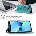 thumbnail image 6 of Feishell for Apple iPhone 15 Plus 6.7 inch Wallet Case with Wrist Strap,Flip Cover with Embossed Pattern PU Leather Kickstand Credit Card Slots Magnetic Clasp Folio Purse Phone Case,Green, 6 of 7